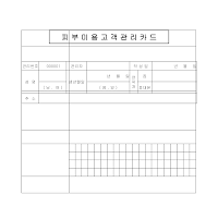 피부미용고객관리카드 피부미용고객관리카드